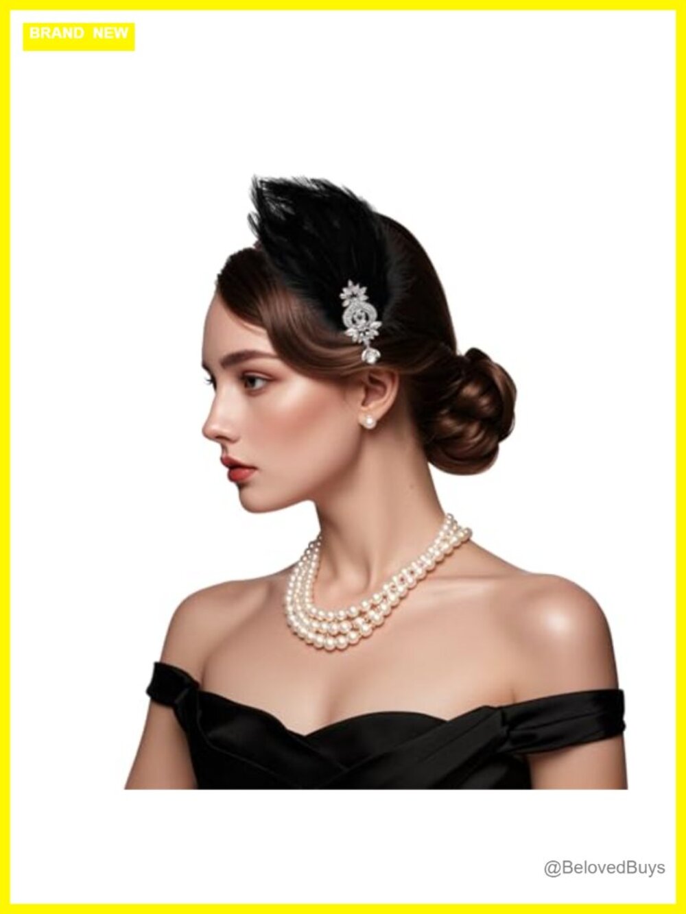 1920s Black Feather Headpiece Flapper Headband Fascinator Hair Accessory